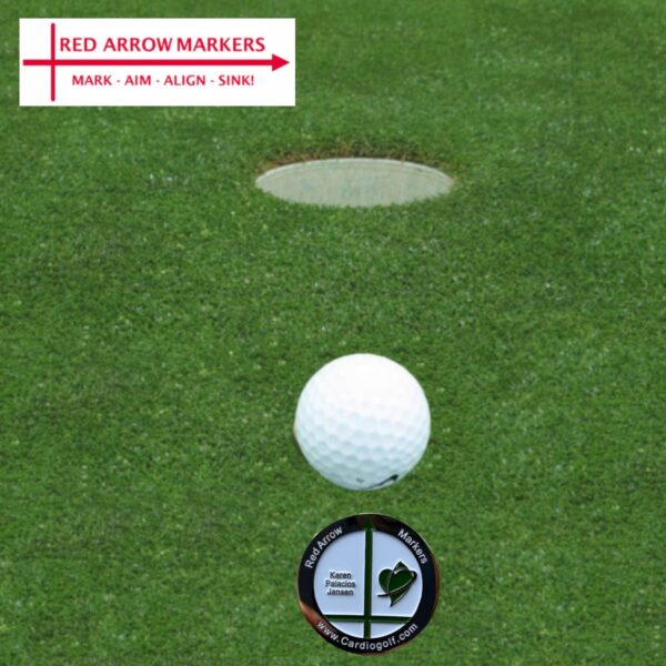 CardioGolf® ​The Red Arrow Pop Out Medallion is ideal for all of your marks on the green. A 1.5" Medallion for your long putts and a small 1" marker for your shorter putts. The duel functionality makes this the ultimate Red Arrow Marker!